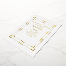 Elegante weiße und goldene Art Deco-Folie-Einladun
