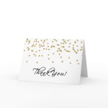 Elegante weiße und goldene Polka-Punkte Vielen Dan