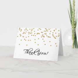 Elegante weiße und goldene Polka-Punkte Vielen Dan Dankeskarte