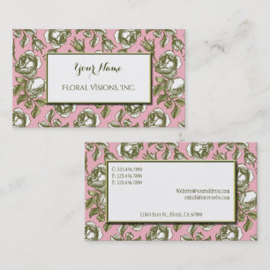 Elegante weiße und goldene Rosen auf individuellem Visitenkarte