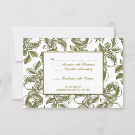 Elegante, weiße und goldene RSVP-Rose Einladung