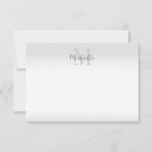 Elegante weiße und graue Punkte personalisiert Mitteilungskarte