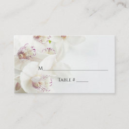 Elegante weiße und Lila Orchideen | Flat Wedding Platzkarte
