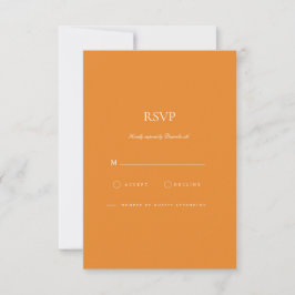 Elegante weiße und orange RSVP-Karte RSVP Karte