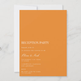 Elegante weiße und orangefarbene Empfang Einladung