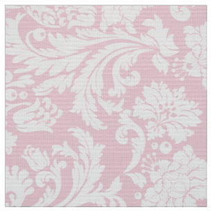 Elegante weiße und pastellrosa Damaskus Stoff