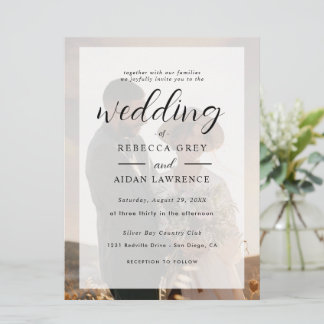 Elegante weiße und schwarze Goldrand-Foto-Hochzeit