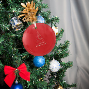 Elegante weiße Weihnachtsbaum Rot Ornament Aus Glas