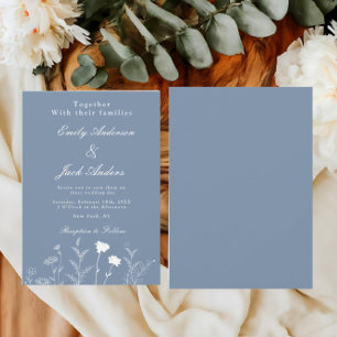 Elegante weiße Wildblumen Immergrün-Hochzeits-Einl Save The Date