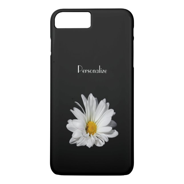 Elegante weißes Gänseblümchen-Blume mit Namen Case-Mate iPhone Hülle (Rückseite)