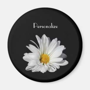 Elegante weißes Gänseblümchen-Blume mit Namen Magnet
