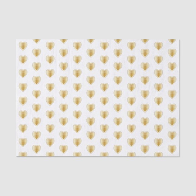Elegante weißes Gold-und Diamant-Herzen Seidenpapier (Vorderseite)