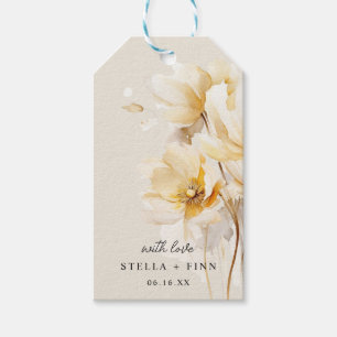 Elegante Weißgold-Blumen-Hochzeit Dusty Sand Geschenkanhänger