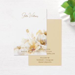 Elegante Weißgold-Blumenhalskette-Displaykarte