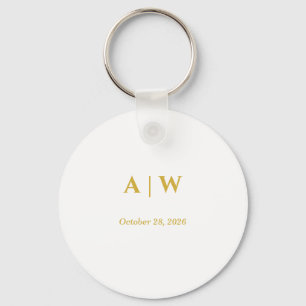 Elegante Weißgold-Minimal-Hochzeit Schlüsselanhänger