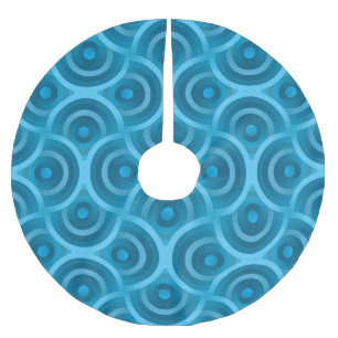Elegante wellenförmige Ripple, Vintage Blau. Polyester Weihnachtsbaumdecke