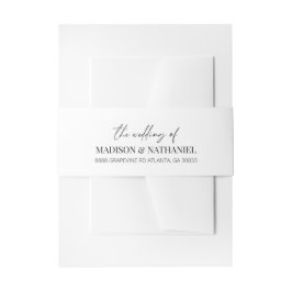 Elegante wellige Rand-Hochzeitsrücksendeadresse Einladungsbanderole
