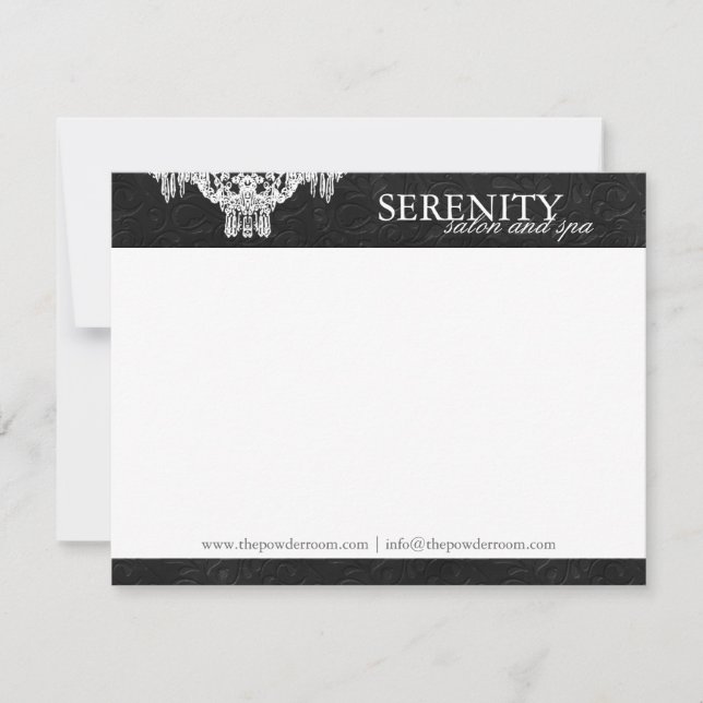 Elegante Wellness-Center- und Salonnotecards Mitteilungskarte (Vorderseite)