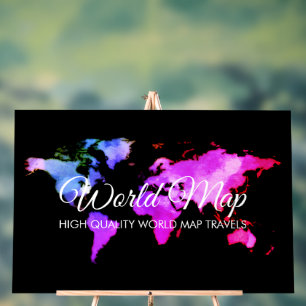 Elegante Weltkarte Reise Reiseagentur Acrylschild