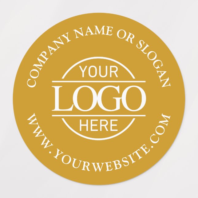 Elegante Werbeaktion für Mustard Yellow Business-L Etiketten (Design 1)