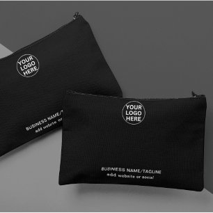 Elegante Werbung für Schwarzweiß-Firmenlogos Zubehörtasche