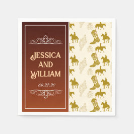 Elegante Western Wüste Brown Wedding Serviette
