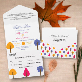 Elegante Whimsical farbenfrohe rustikale Hochzeit  All In One Einladung