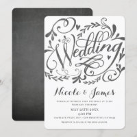 Elegante Whimsical Vintag Lettering Chalk Wedding