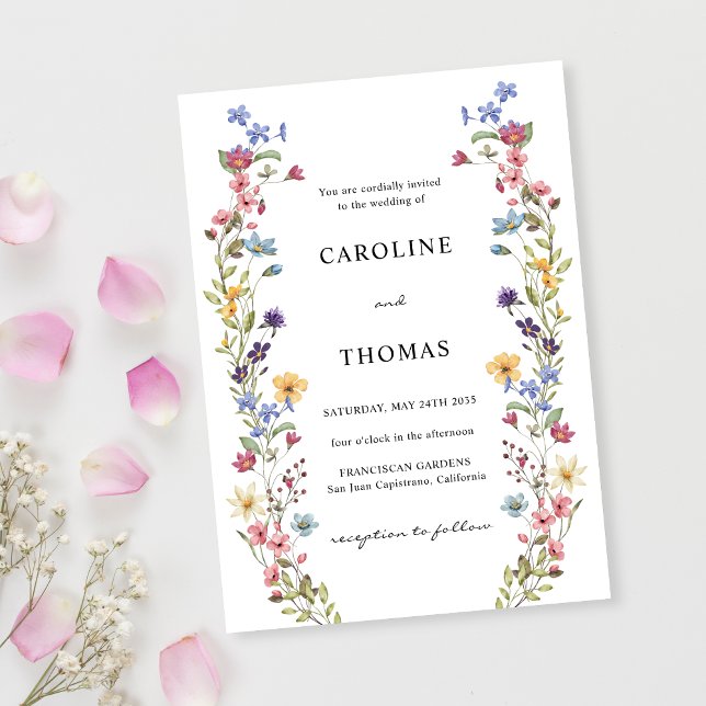 Elegante Whimsical Wildblume Garden Wedding Einladung (Von Creator hochgeladen)