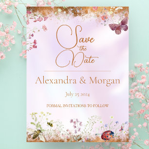 Elegante Whimsical Wildblume Pink speichern das Da Postkarte