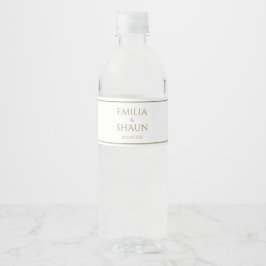 Elegante White and Gold Flaschen Labels