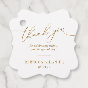 Elegante White and Gold Monogram Wedding Vielen Da Geschenkanhänger