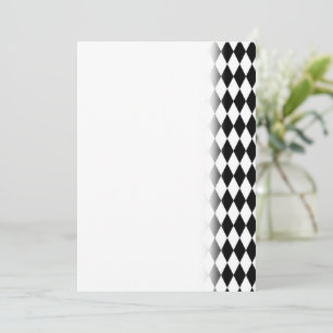 Elegante White Black Harlequin Geometrische Rhombu Save The Date