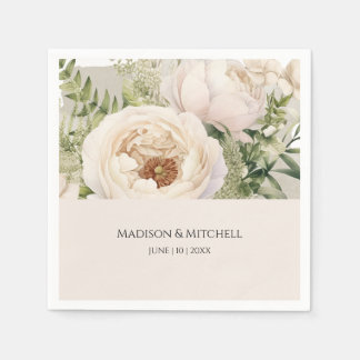 Elegante White Blume Bouquet Serviette