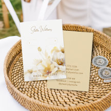 Elegante White Blume Hoop Earring Display Card