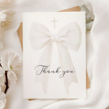 Elegante White Bow-Taufe
