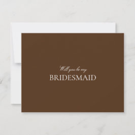 Elegante White & Brown Bridesmaid-Vorschlagskarte Save The Date