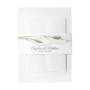 Elegante White Calla Lily Blume Hochzeit Einladungsbanderole
