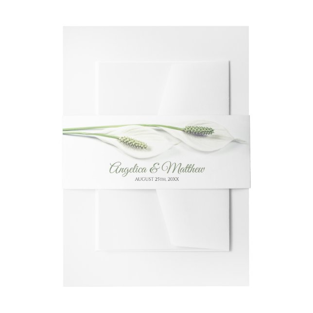 Elegante White Calla Lily Blume Hochzeit Einladungsbanderole (Vorderseite Beispiel)