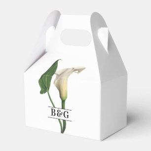 Elegante White Calla Lily Grüne Botanische Hochzei Geschenkschachtel
