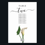 Elegante White Calla Lily Grüne Botanische Hochzei Tischnummer<br><div class="desc">Ein elegantes Monogramm White Calla Lily Design mit grünem botanischem Hintergrund. Eine weiße Aquarellfarbe Calla Lily thematied Hochzeitsdesign, das Elemente von grün verwendet, um botanische Hochzeitsdesign zu schaffen. Ein bezauberndes Blumendesign mit klassischer Schriftzeichen. Eine elegante, weiße Calla Lily Blume Hochzeit Tischnummer Design mit modernen Elementen. Auch die passenden Hochzeitseinladungen und...</div>