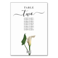 Elegante White Calla Lily Grüne Botanische Hochzei