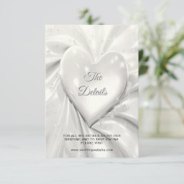 Elegante White Cream Herz - Detail-Abschlusskarte Begleitkarte