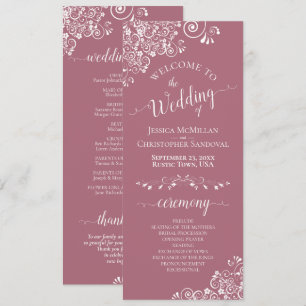 Elegante White Curls auf Dusty Rose Extravagant Ho Programm