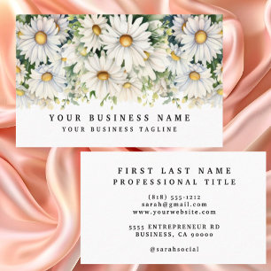 Elegante White Daisies Blume Business Cards Visitenkarte