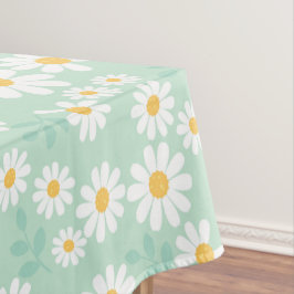 Elegante White Daisy Blume Pastellfarben Aquamarin Tischdecke