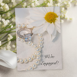Elegante White Daisy Engagement Party Einladung