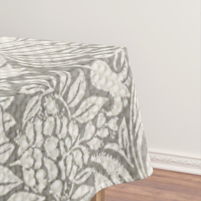 Elegante White Damask Floral Wohngestaltung Tischdecke (Beispiel)