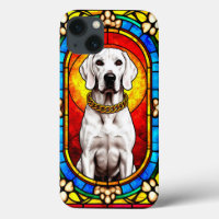 Elegante White Dog Art