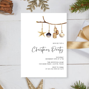 Elegante White Family Weihnachten-Party Einladung
